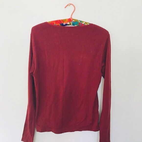 Patagonia | deep merlot red warm weather layer top - Picture 3 of 6